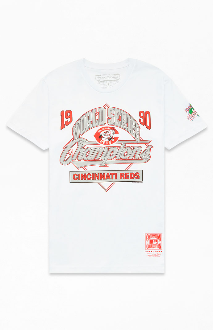 Mitchell & Ness Men's 1990 Cincinnati Reds T-Shirt in White - Size Large