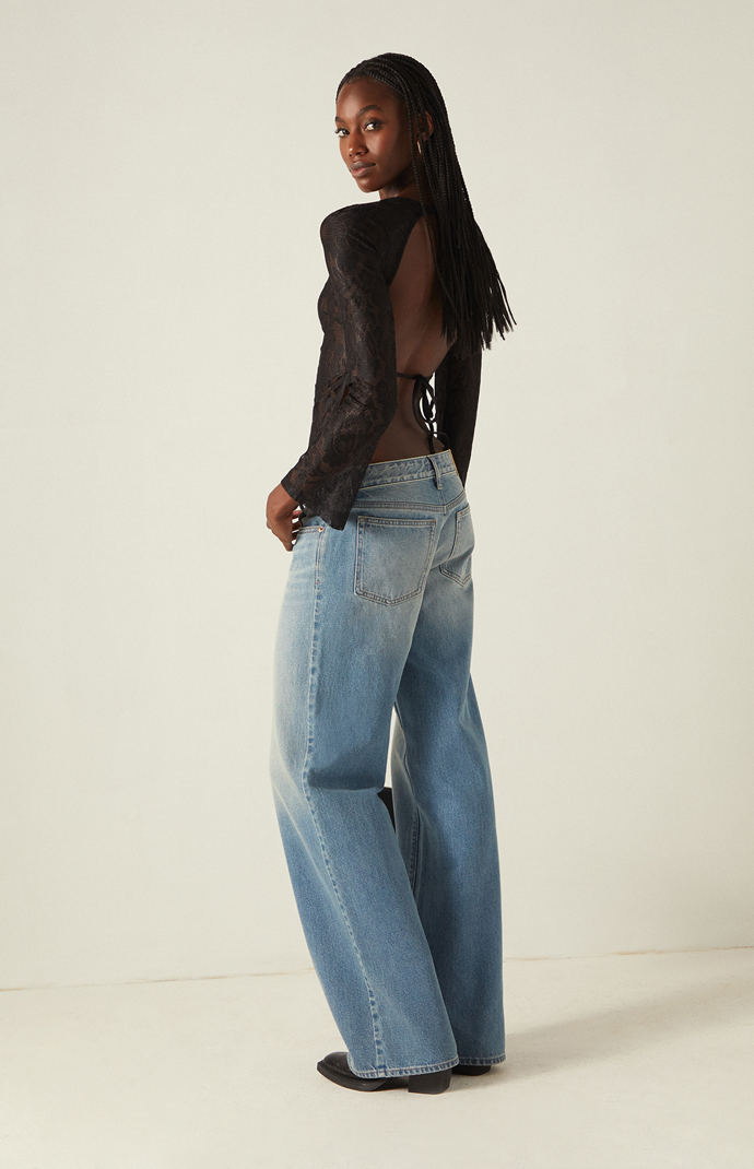 Your Favorite Bethany Open Back Lace Long Sleeve Top | Pacsun
