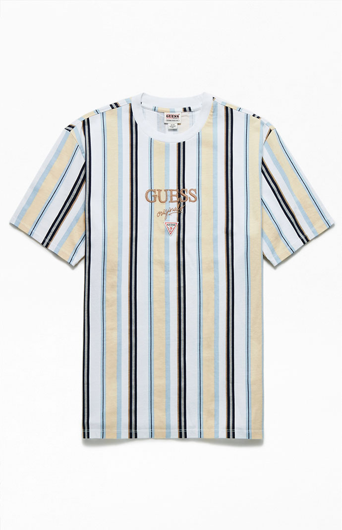 Guess vertical striped t shirt hotsell