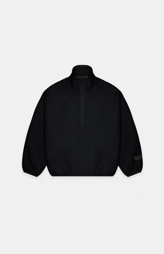 Kids Fear of God Essentials Jet Black Polar Fleece Half Zip