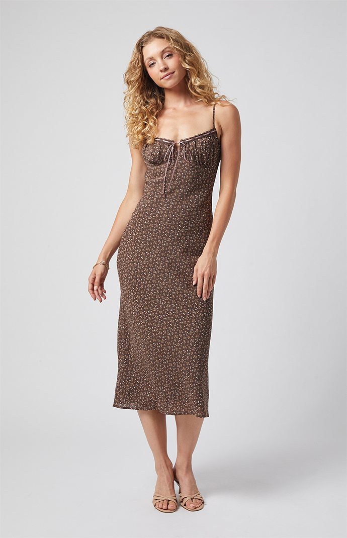 beverly and beck daisy floral tie front midi dress Beverly and Beck Daisy Floral Tie Front Midi Dress at Foxvalley Mall in Aurora, IL