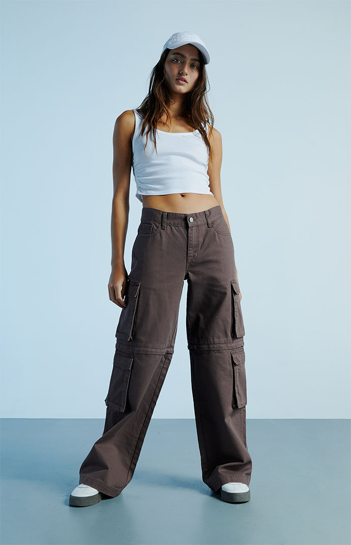 PacSun Brown Zip-Off '90s Baggy Cargo Pants