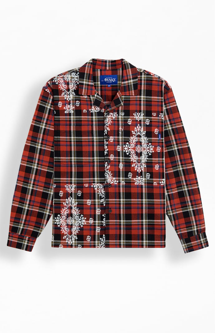 Awake NY Paisley Print Flannel Long Sleeve Shirt | Pacsun
