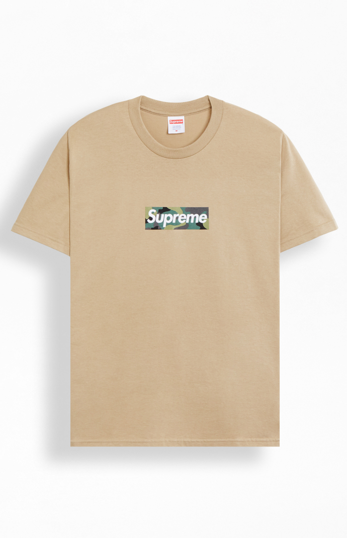 Tシャツ・カットソー Supreme First T-Shirt Khaki Supreme Khaki Box Logo T-Shirt | PacSun
