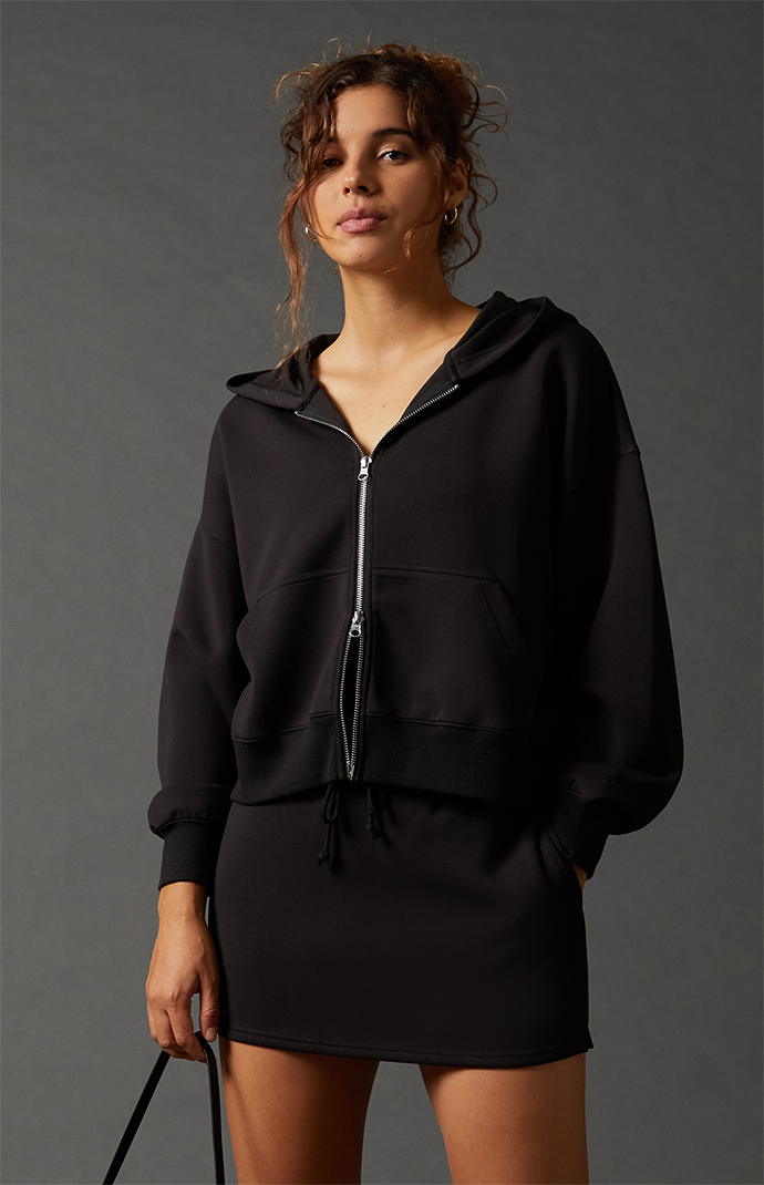 PAC 1980 Active Sweat Modal Cropped Zip Up Hoodie | Pacsun