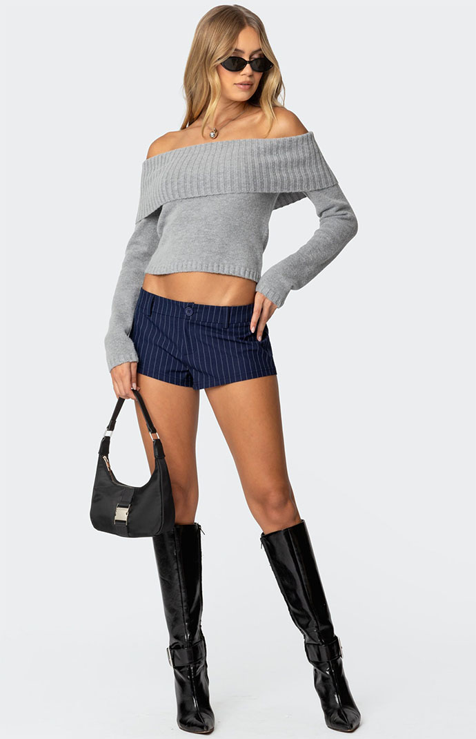 Edikted Harrison Pinstripe Micro Shorts | Pacsun