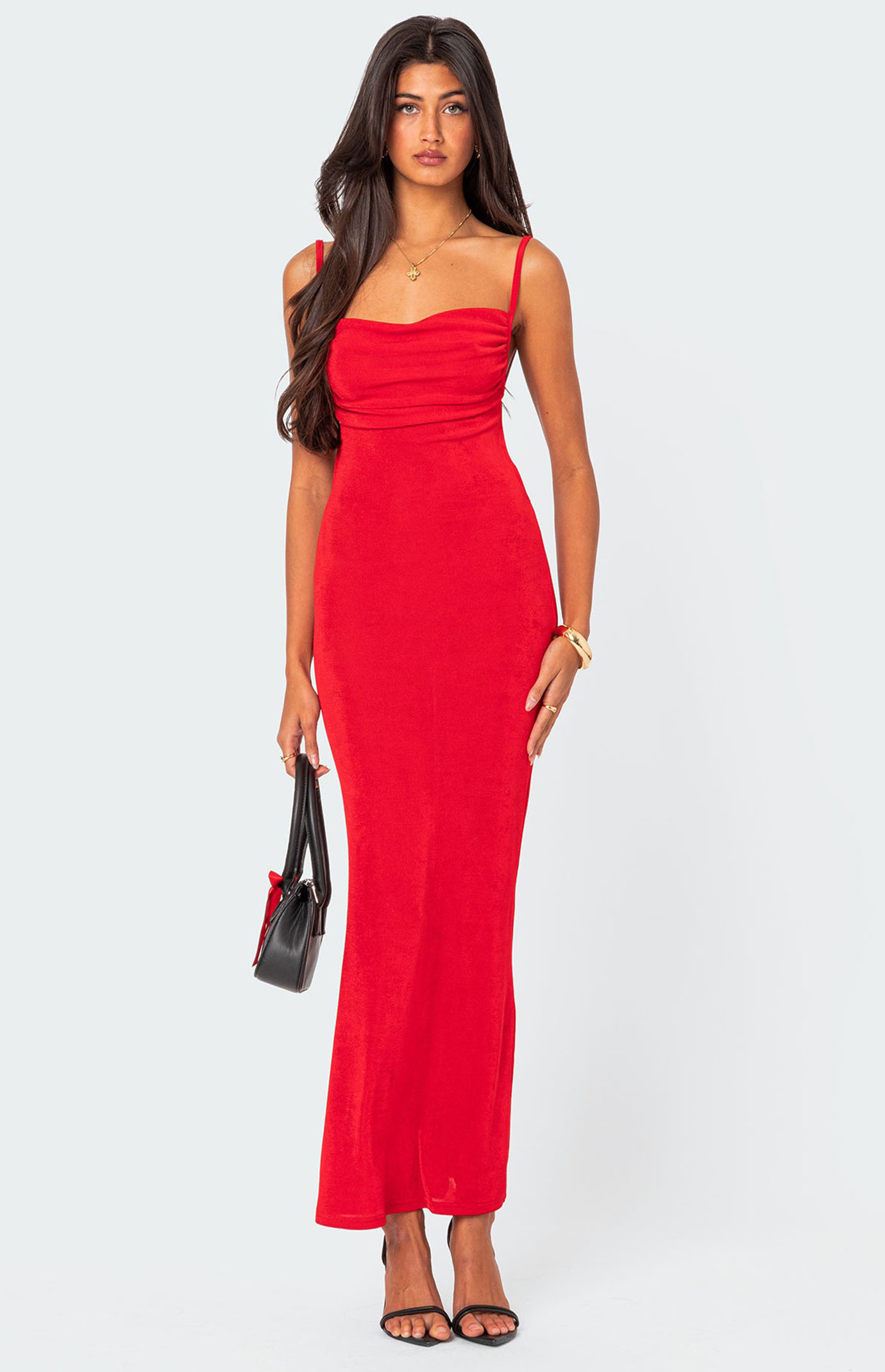all for you lace trim satin mini dress in red Whitney Lace Trim Satin Effect Mini Dress