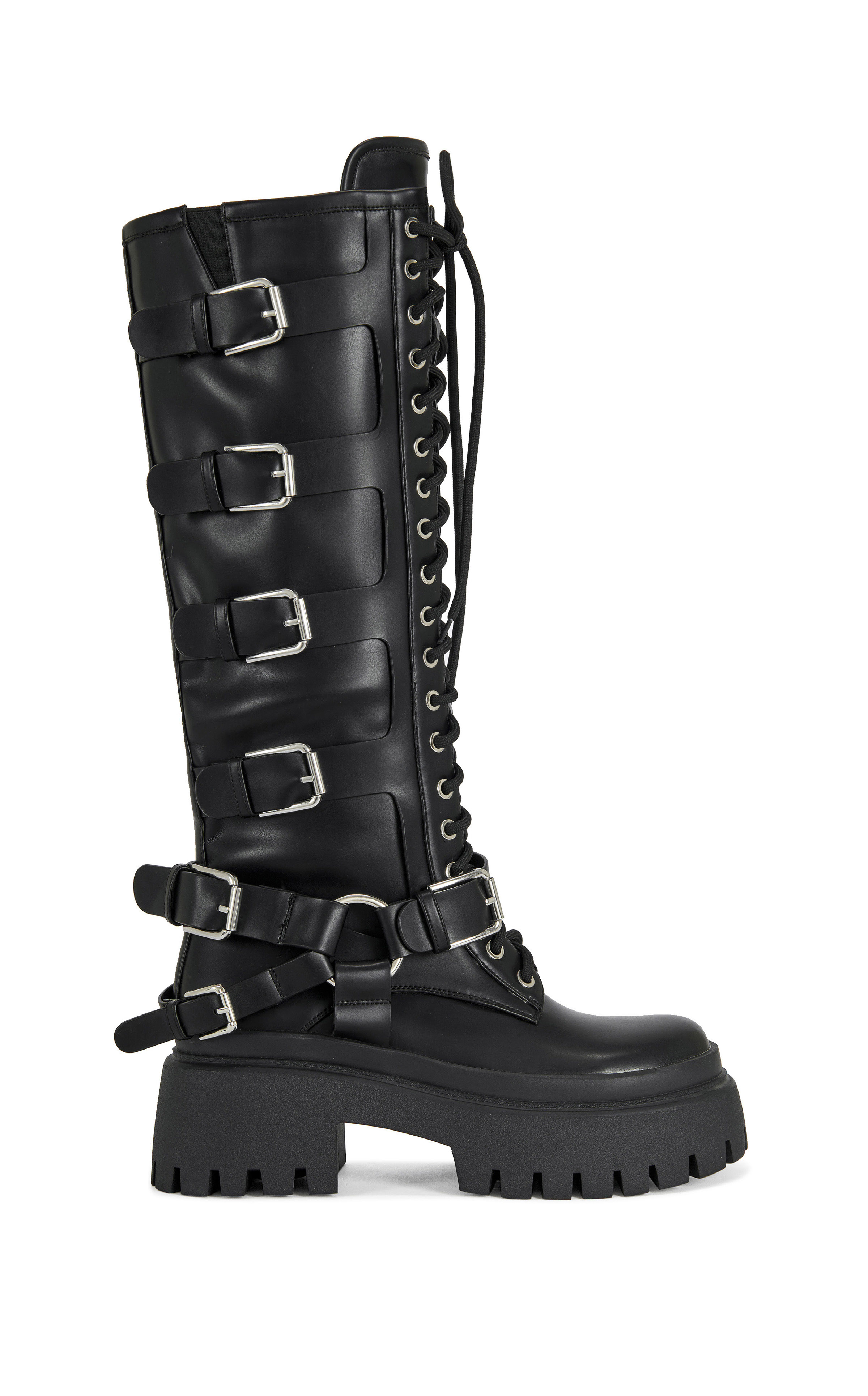 AZALEA WANG Women's Saxen Black Flatform Combat Boots | Pacsun