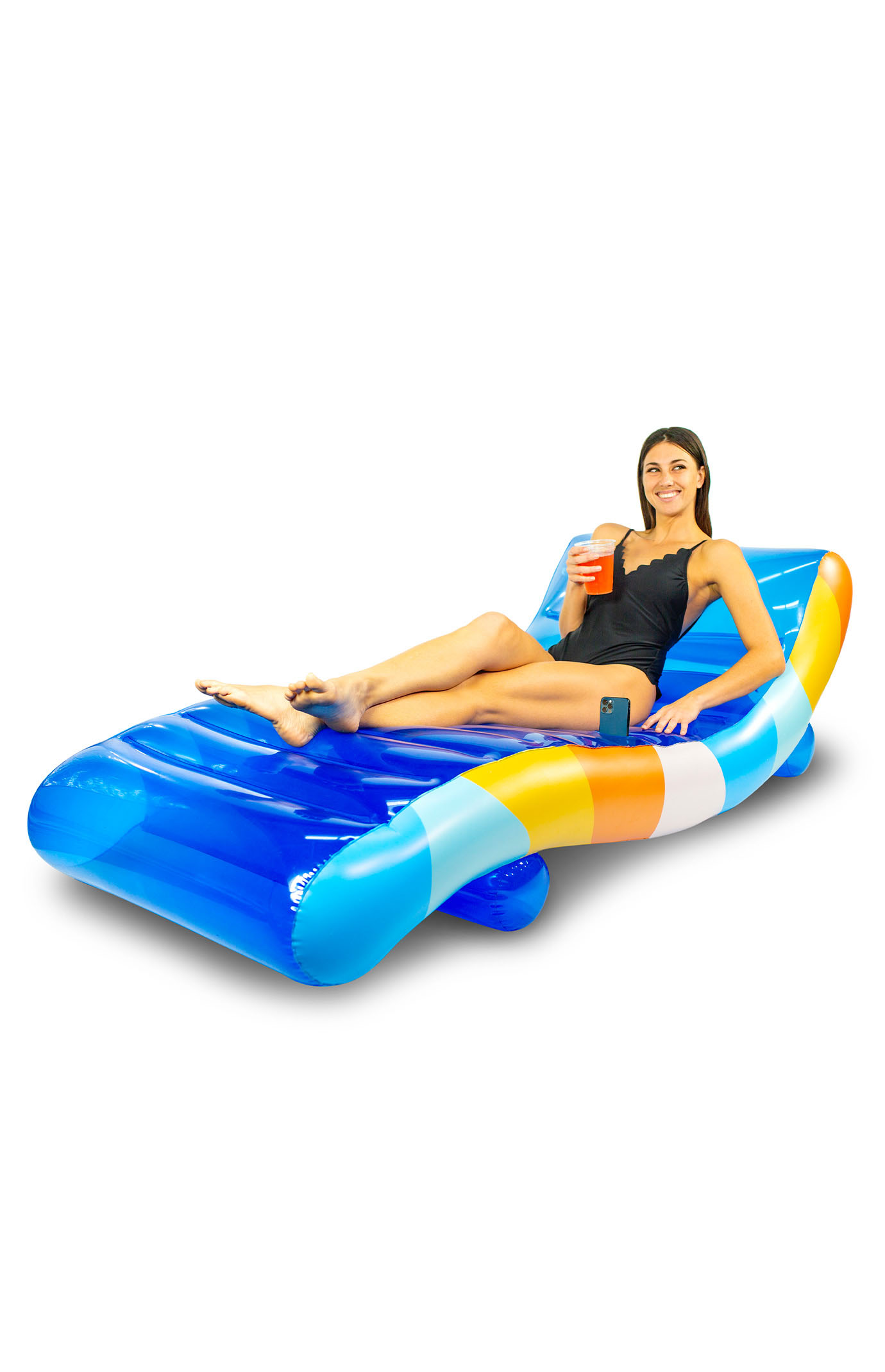 PoolCandy Good Vibes Deluxe Chaise Lounger Inflatable Pool