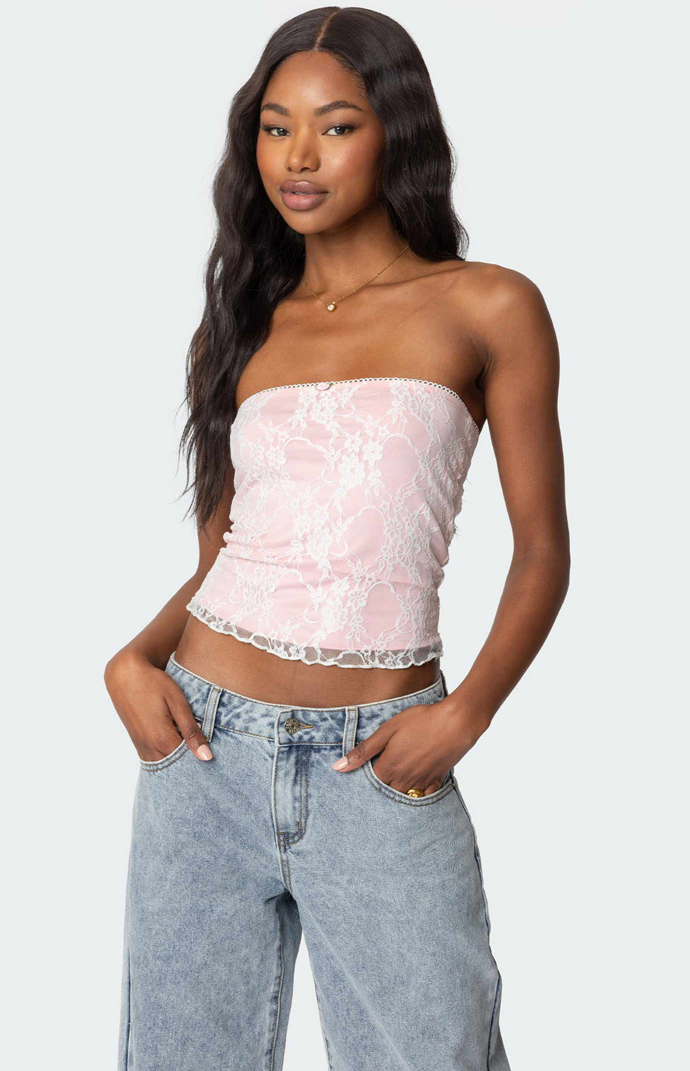 Edikted Allison Lace Tube Top | Pacsun