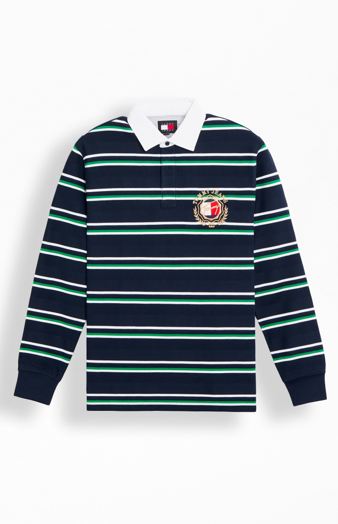Tommy jeans vertical stripe polo shirt best sale