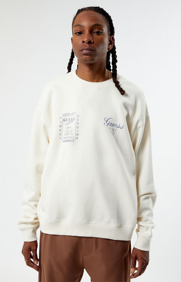 Guess white deals sweatshirt mens
