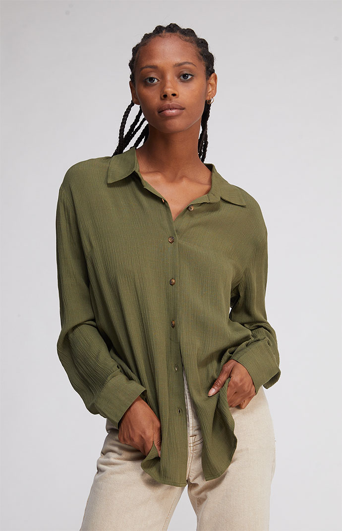 Oprigtighed sælger impressionisme LA Hearts Off Duty Layering Button Down Shirt | PacSun