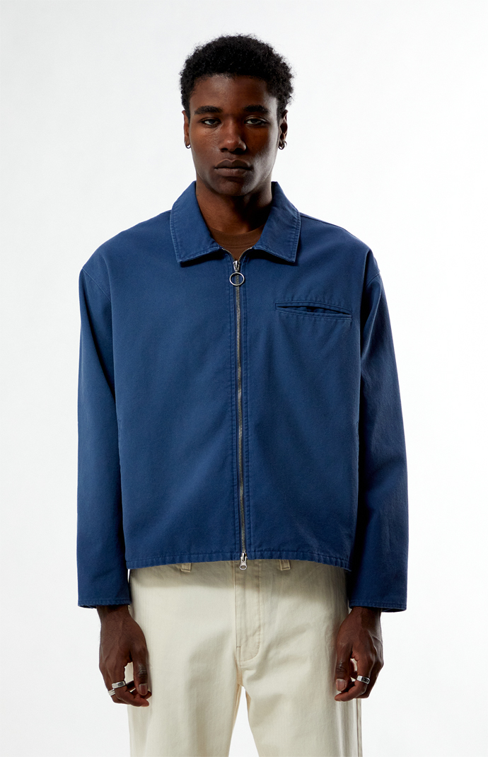 ジャケット・アウター WASHED CANVAS FIELD JACKET BLUE M Washed Canvas Jacket for Men in Navy