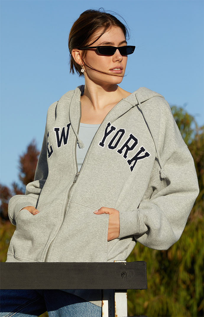grey new york hoodie