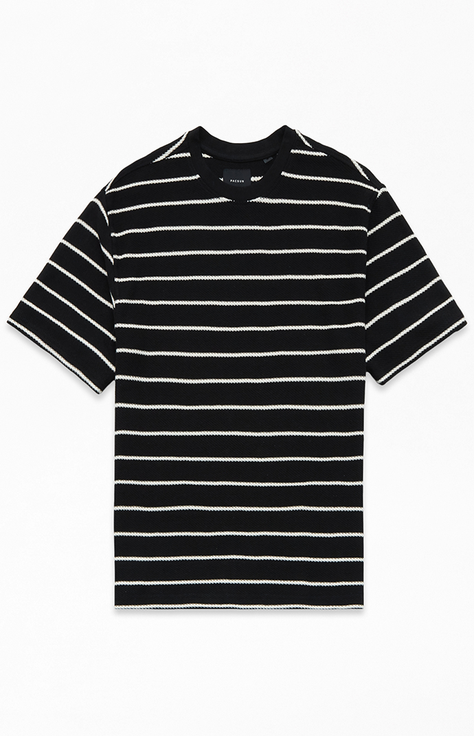 ★関税/送料込★Grove★Stripe Sand T-shirt Tierra Oversized Crew Neck Logo T-Shirt CHAI BROWN | ALLSAINTS