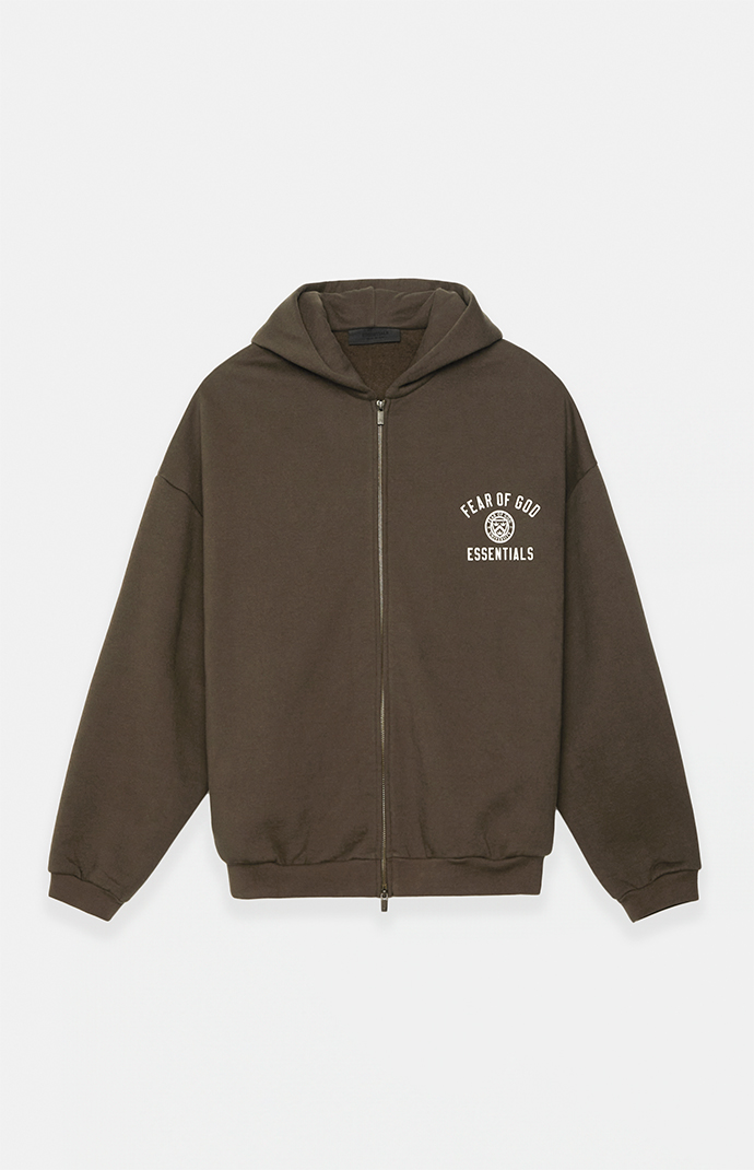 Fear of God ESSENTIALS Brown Heavy Fleece University Full Zip