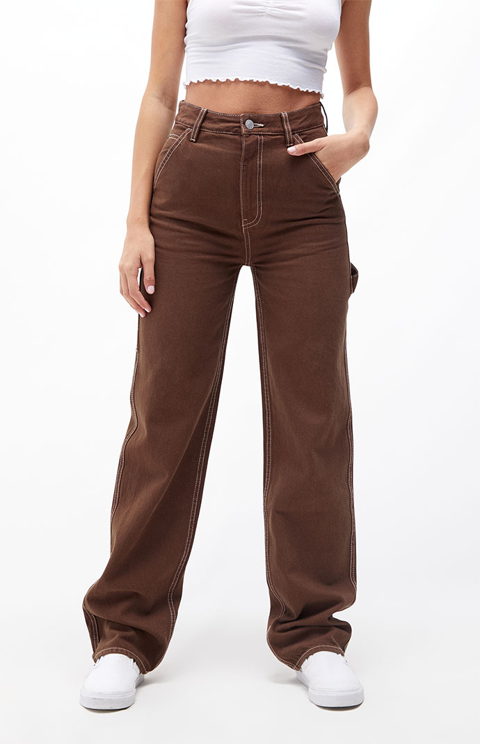 PacSun Brown Boyfriend Carpenter Pants 