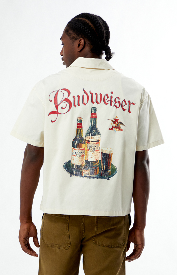 Budweiser By PacSun Last Call Zip Up Woven Shirt | PacSun