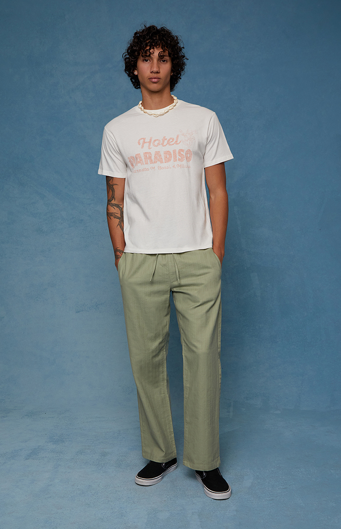 Pacsun Olive Straight Leg Linen Pants | Pacsun