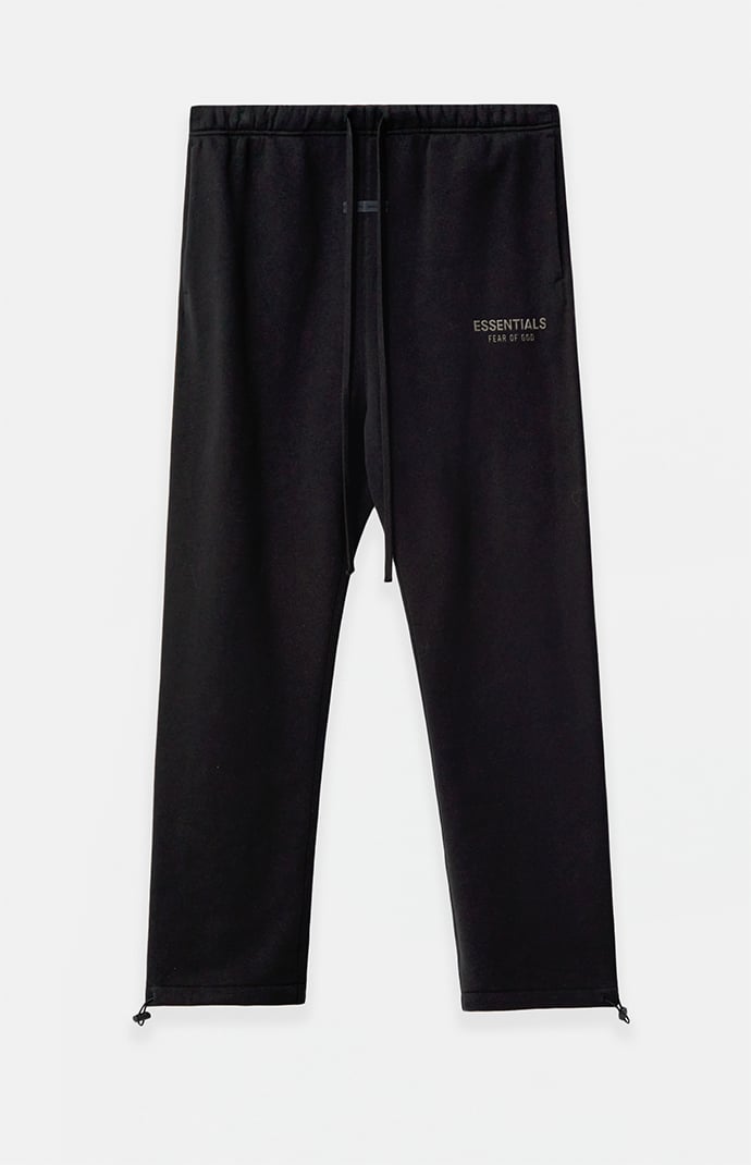 Fear of God ESSENTIALS Jet Black Fleece Relaxed Sweatpants | Pacsun