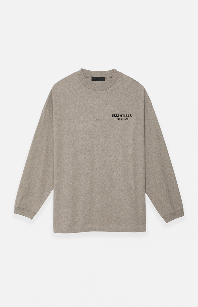 Fear of God ESSENTIALS Heather Grey Long Sleeve T-Shirt | Pacsun