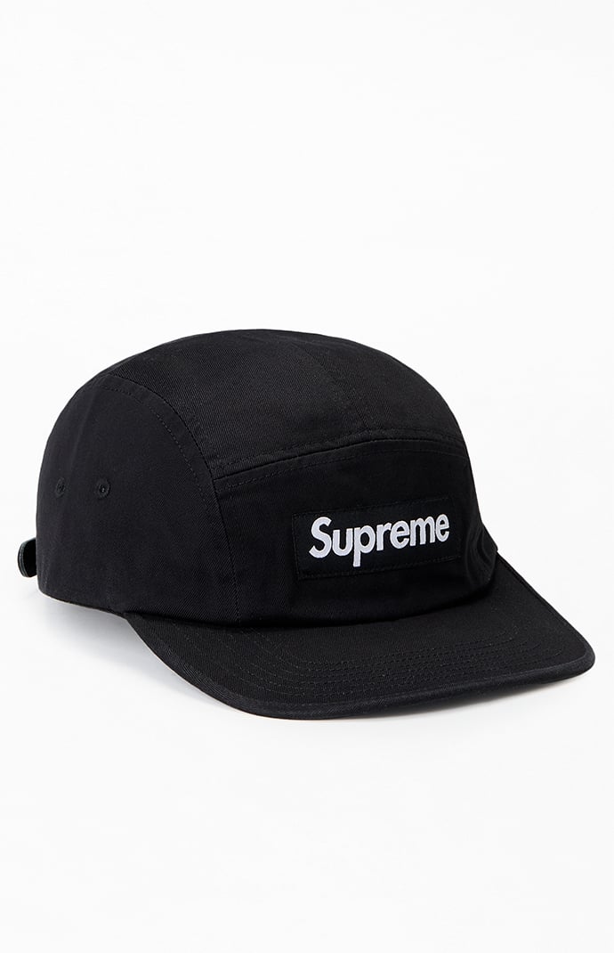 Supreme Black Washed Chino Twill Camp Hat | Pacsun