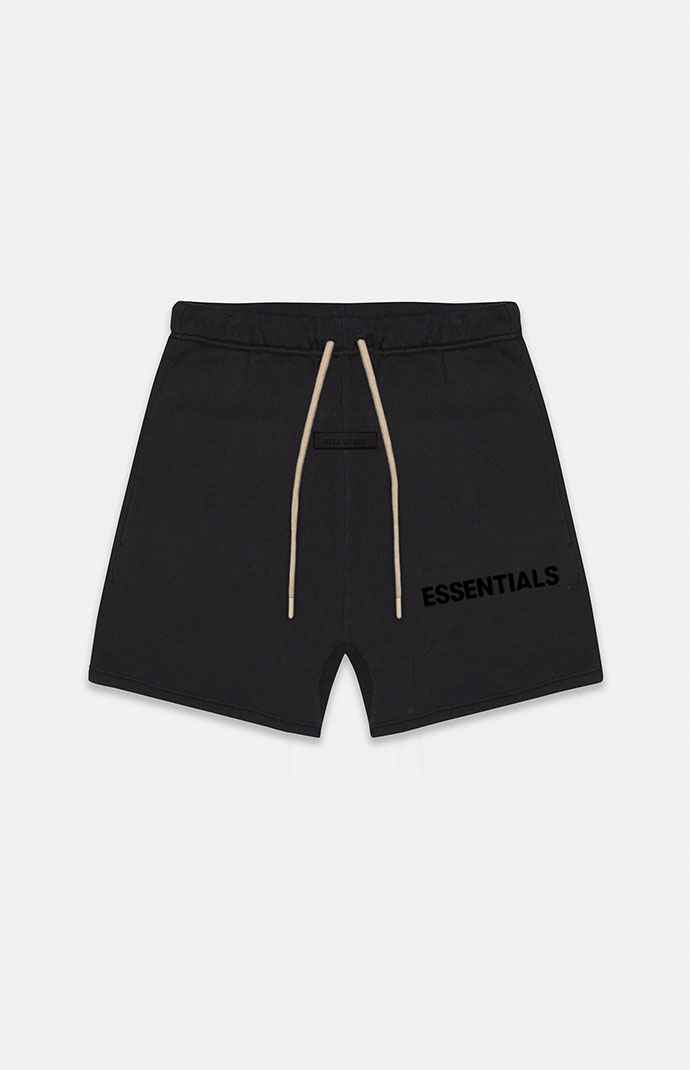 Fear of god essentials deals graphic sweat shorts black