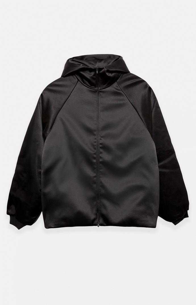 Fear of God ESSENTIALS Vintage Black Hooded Bomber Jacket | Pacsun
