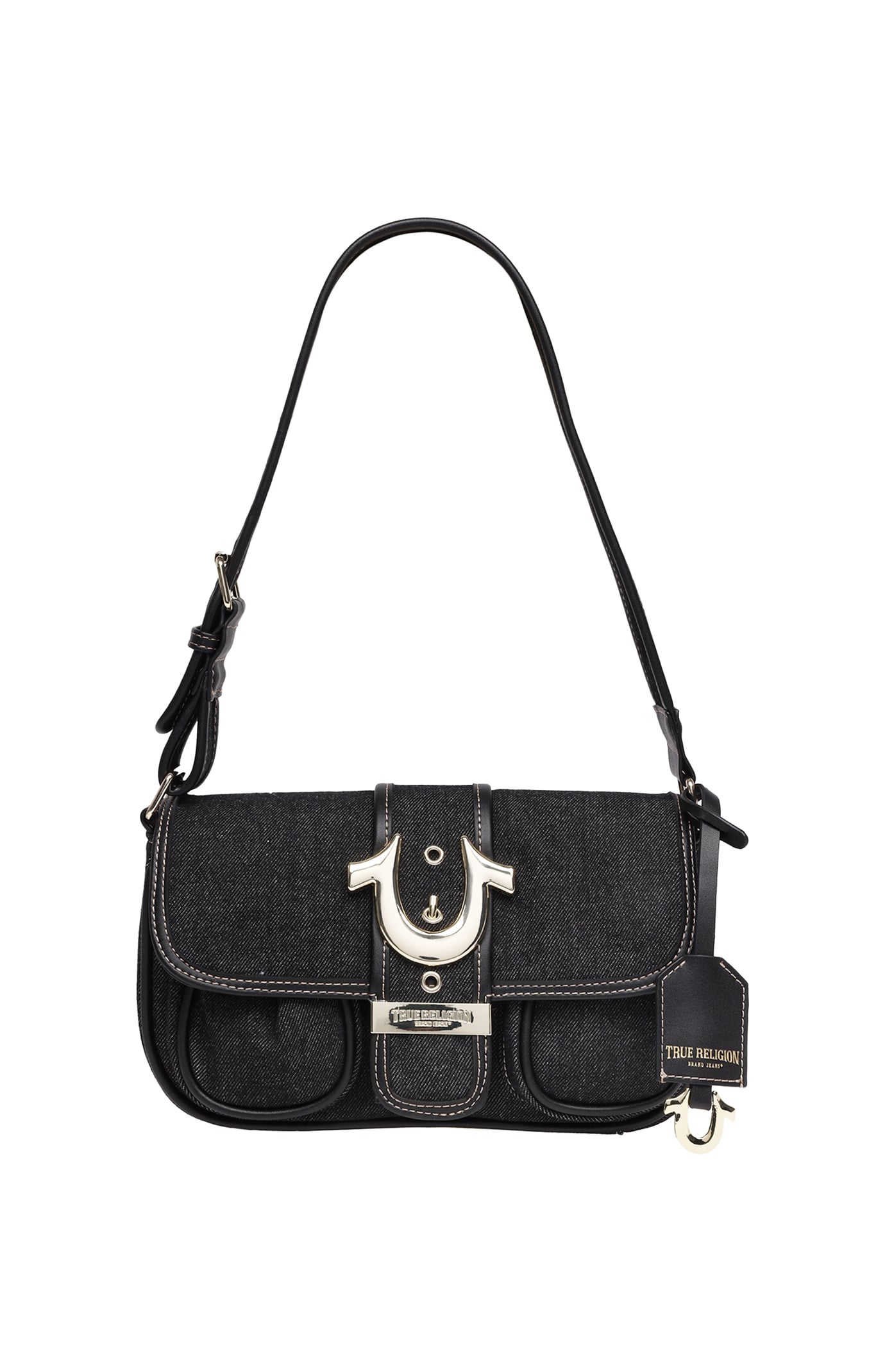 True Religion Black Double Pocket Denim Satchel Bag | Pacsun