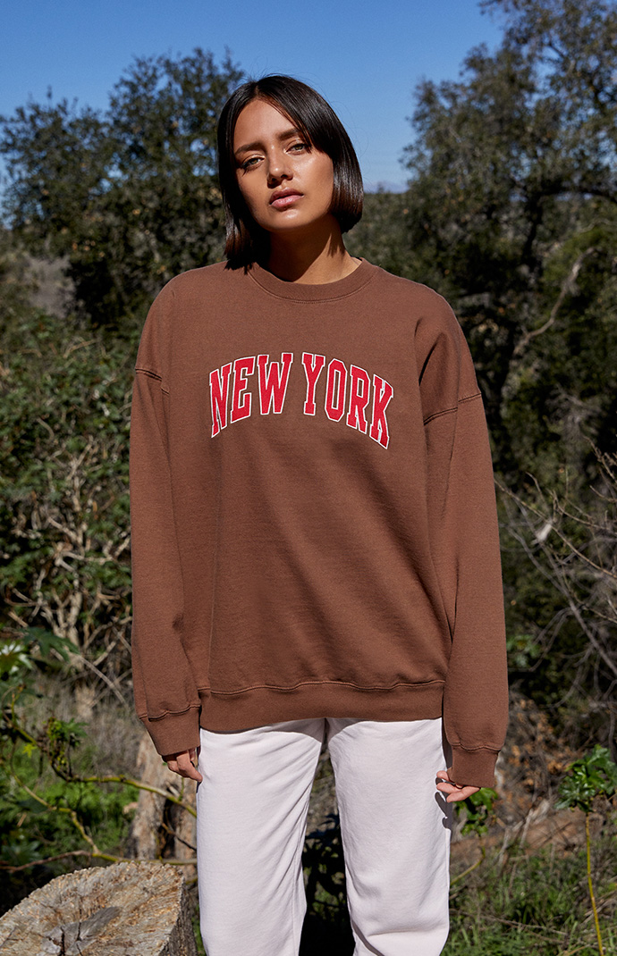 John Galt Brown New York Crew Neck 