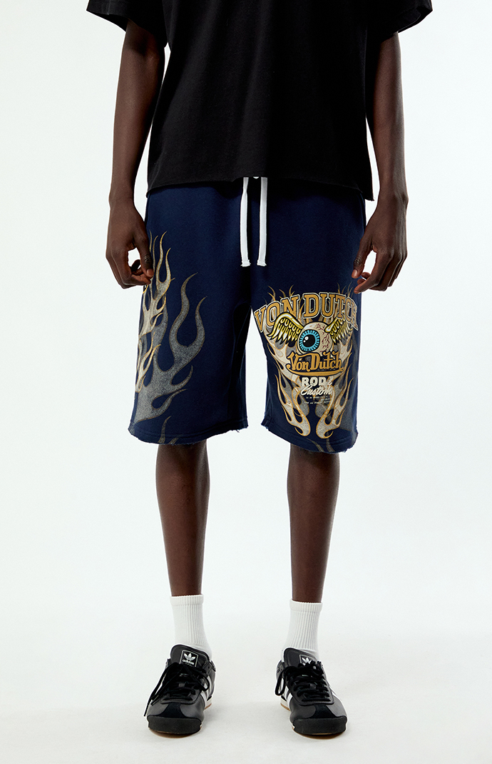 Von Dutch Eyeball Baggy Fleece Sweat Shorts | Pacsun