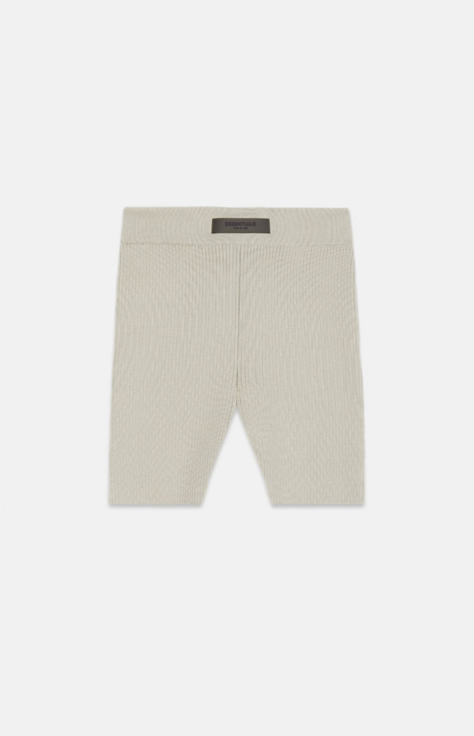 ショートパンツ FEAR OF GOD SS25 SOFT RIB BIKER SHORTS (192SP257711FW T) FEAR OF GOD ESSENTIALS logo-patch Ribbed Biker Shorts