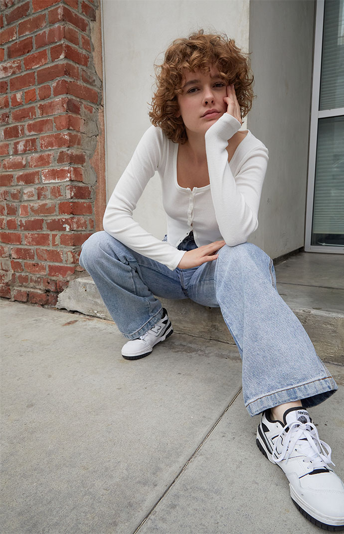 John Galt White Zelly Long Sleeve Top | Pacsun